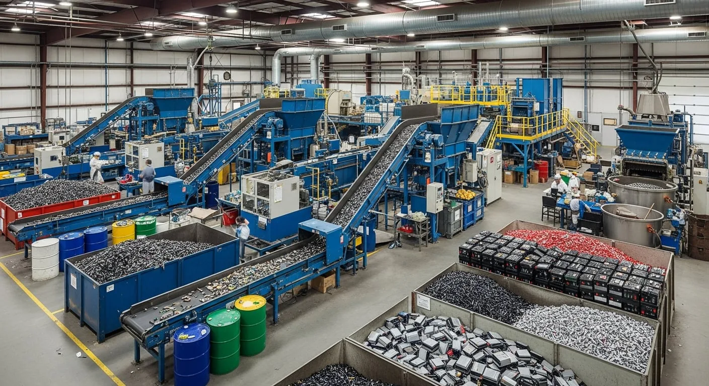 Tecnología británica procesa 250 kilos de baterías usadas por hora para recuperar metales valiosos