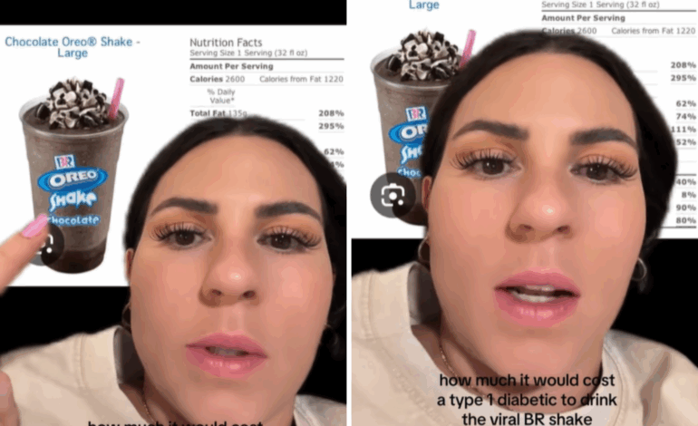 Diabetic Woman Highlights Risks of Viral 2,600-Calorie Milkshake