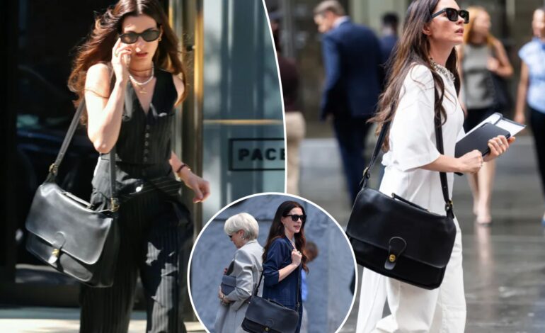 Anne Hathaway Sparks Vintage Coach Bag Trend in New Film