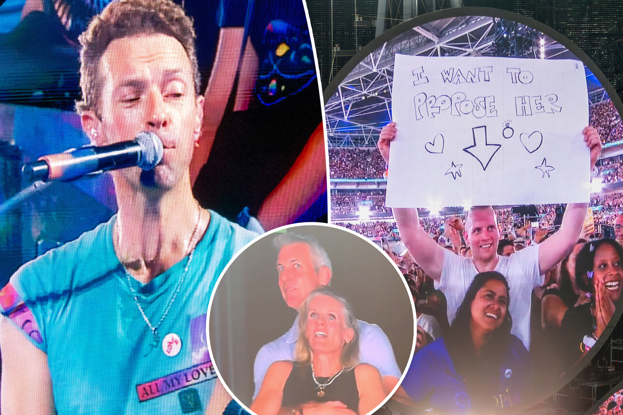 Chris Martin Jokes About Kiss Cam Scandal During Proposal at Wembley