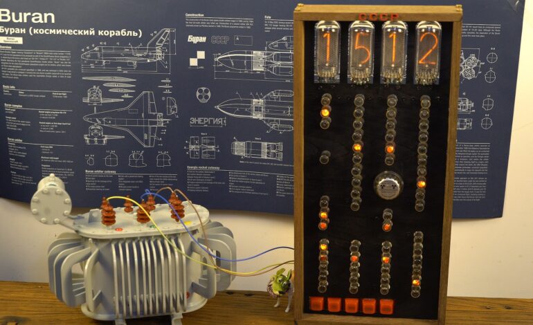 Soviet-Style Clock Features Custom Nixie Tubes and Thyratrons
