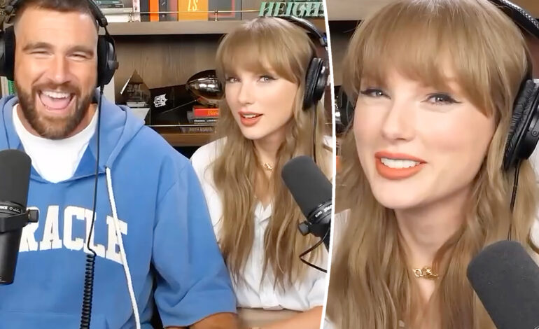 Taylor Swift Joins Travis Kelce on ‘New Heights’ Podcast—Fans React!