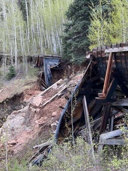 Urgent: 102-Year-Old Flume Collapses, Causes Landslide Near Cascade Creek