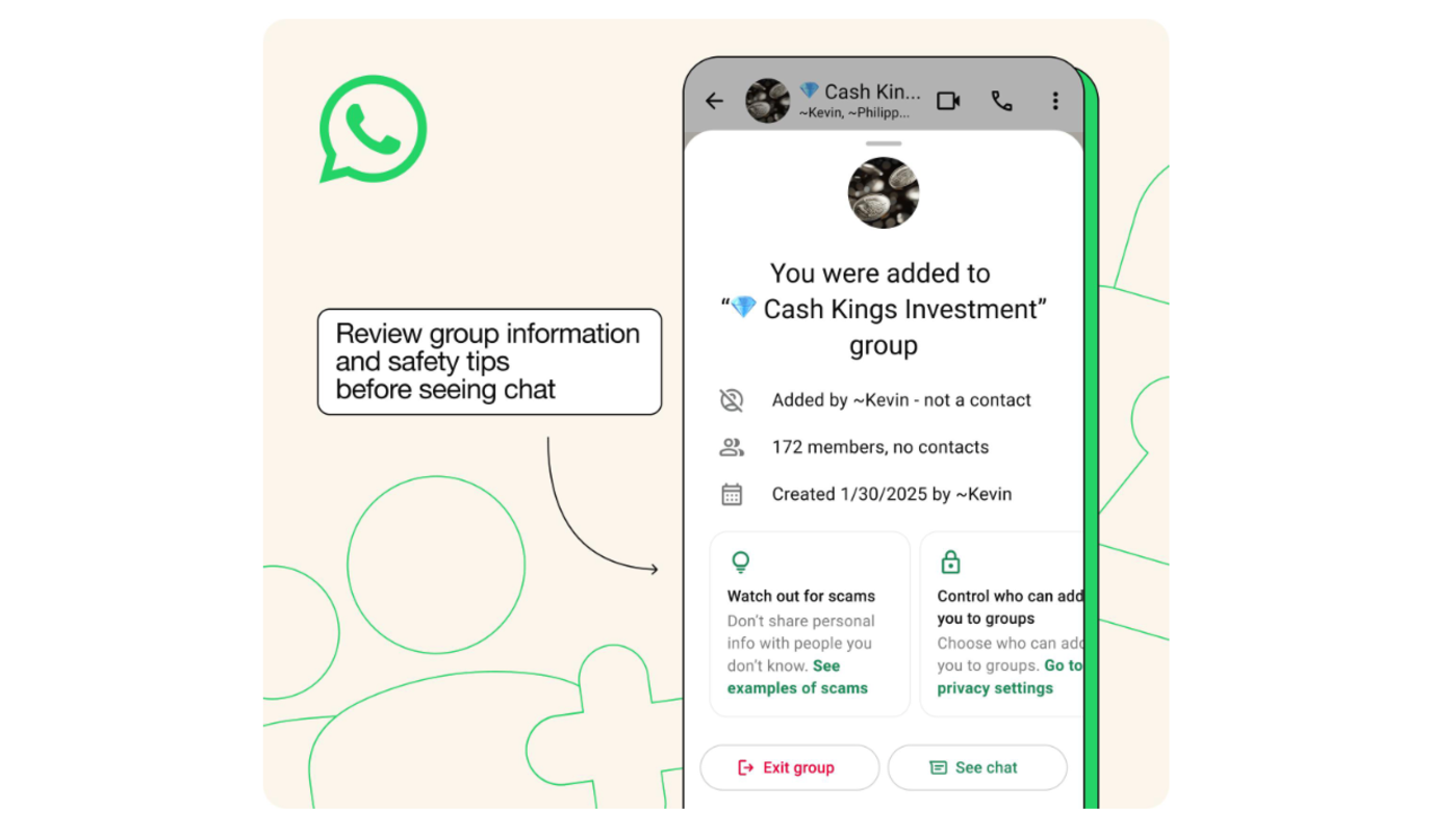 WhatsApp Launches New Alerts to Combat Group Chat Scams