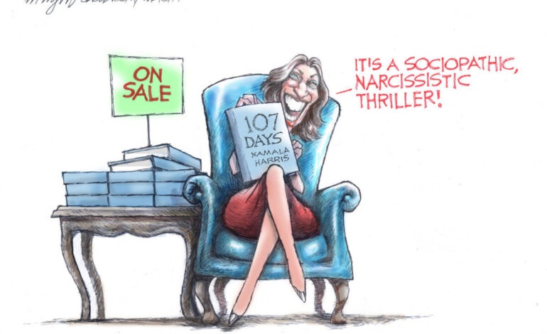 Editorial Cartoons Reflect on Kamala Harris’s New Book