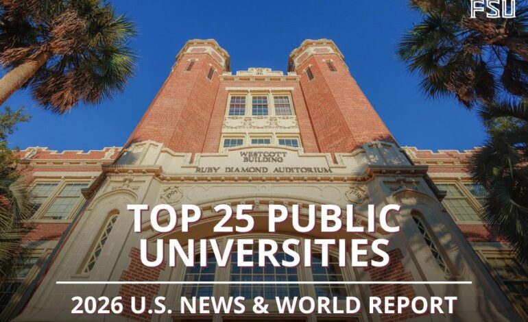 Florida State University Achieves Top 25 Ranking in 2026 U.S. News