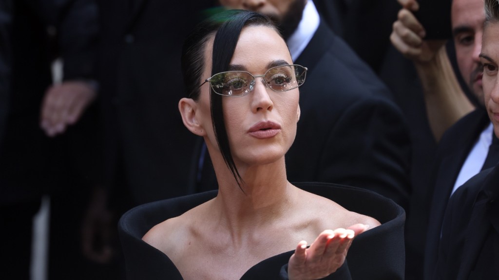 Katy Perry Dazzles in Silver Outfit During Brazil Concert Tour
