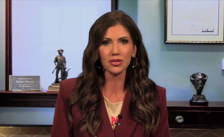 Noem Faces Questions on Trump’s ‘Radical Left Terrorist’ Claim