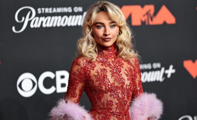 Sabrina Carpenter Stuns in Sheer Valentino Gown at VMAs 2025