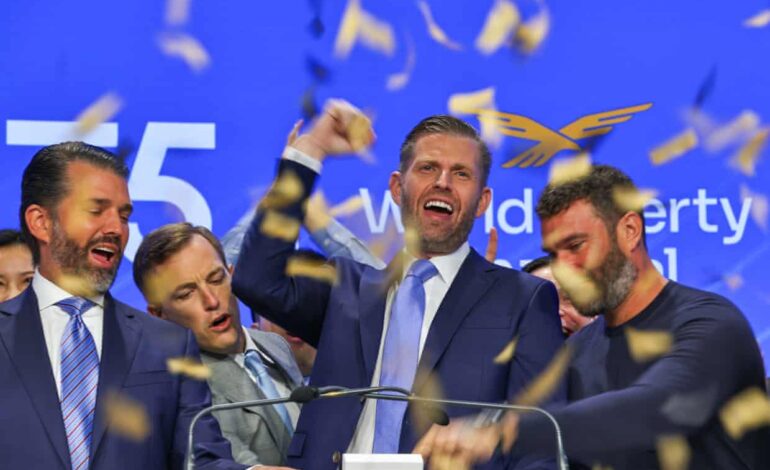 Trump Family’s Crypto Venture Surges, Adds $5 Billion to Fortune