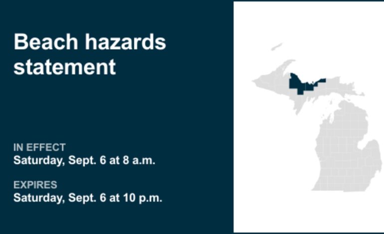 Urgent Beach Hazards Alert Issued for Marquette, Alger Counties