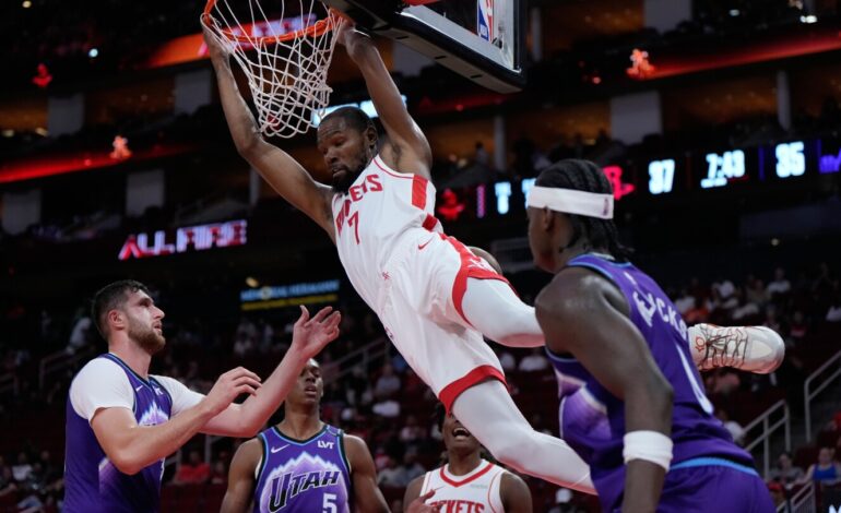Kevin Durant Shines in Rockets Preseason Win Over Jazz