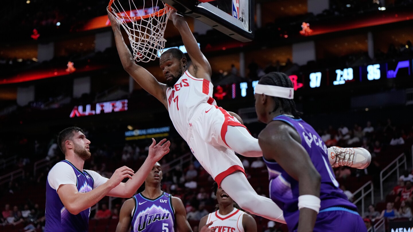 Kevin Durant Shines in Rockets Preseason Win Over Jazz
