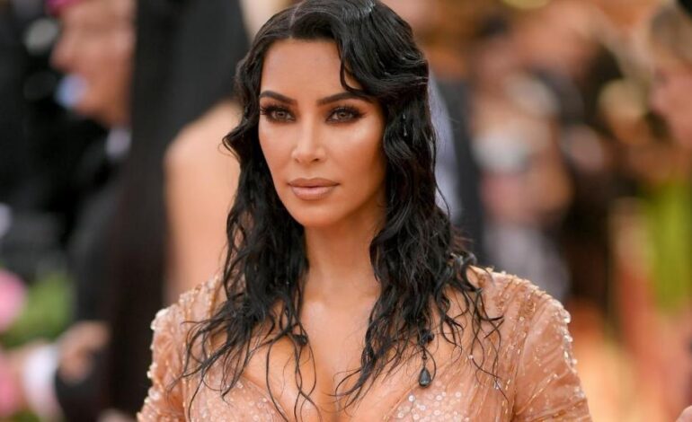 Kim Kardashian Stuns in Monochrome Nude Look at London Premiere