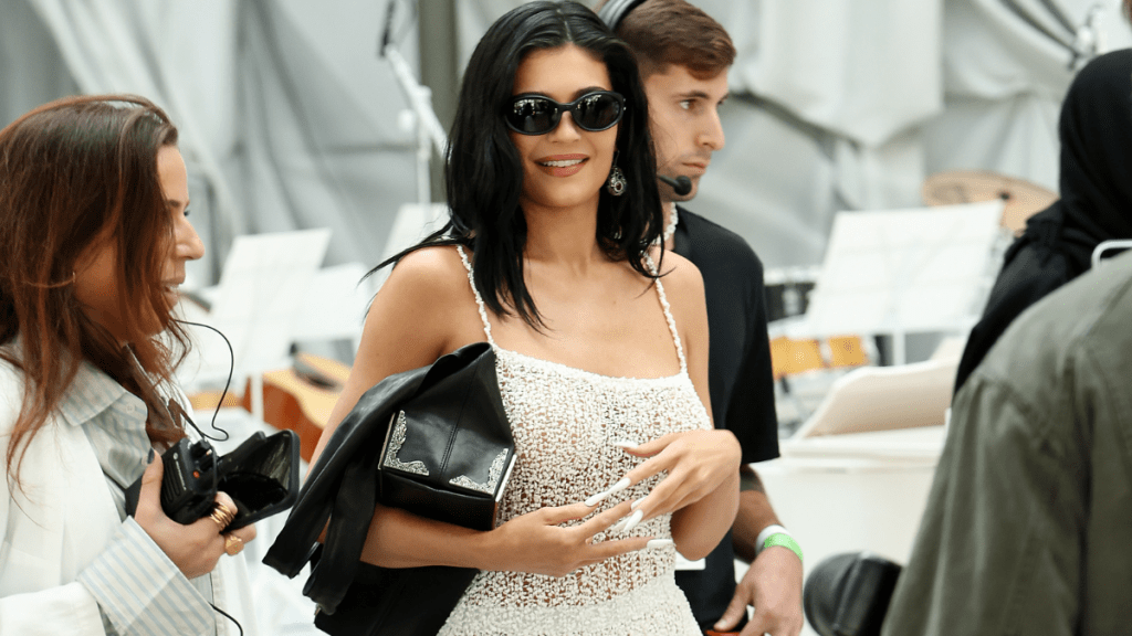 Kylie Jenner Stuns in Paper Dress at Paris Fashion Week 2023