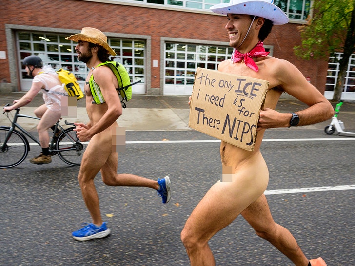 Portland Protesters Ride Naked Against ICE and National Guard Threats