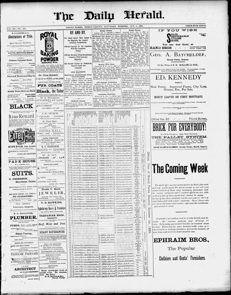Prohibition Adopted in North and South Dakota, Shaping the West