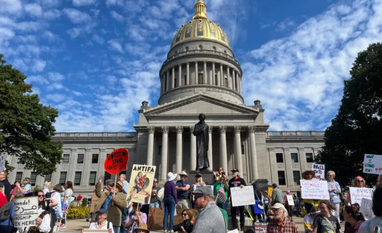 Protesters Rally Against Trump at West Virginia Capitol