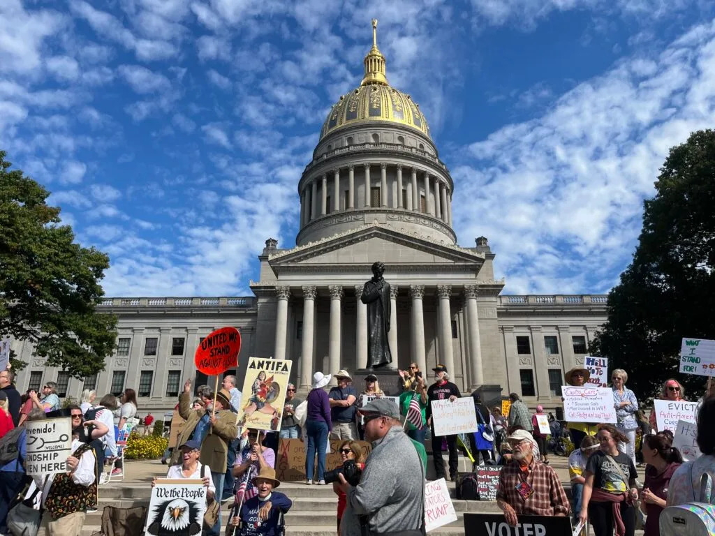 Protesters Rally Against Trump at West Virginia Capitol