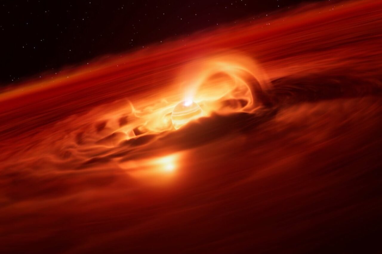 Rogue Planet Feasts on Gas and Dust at 6 Billion Tons per Second