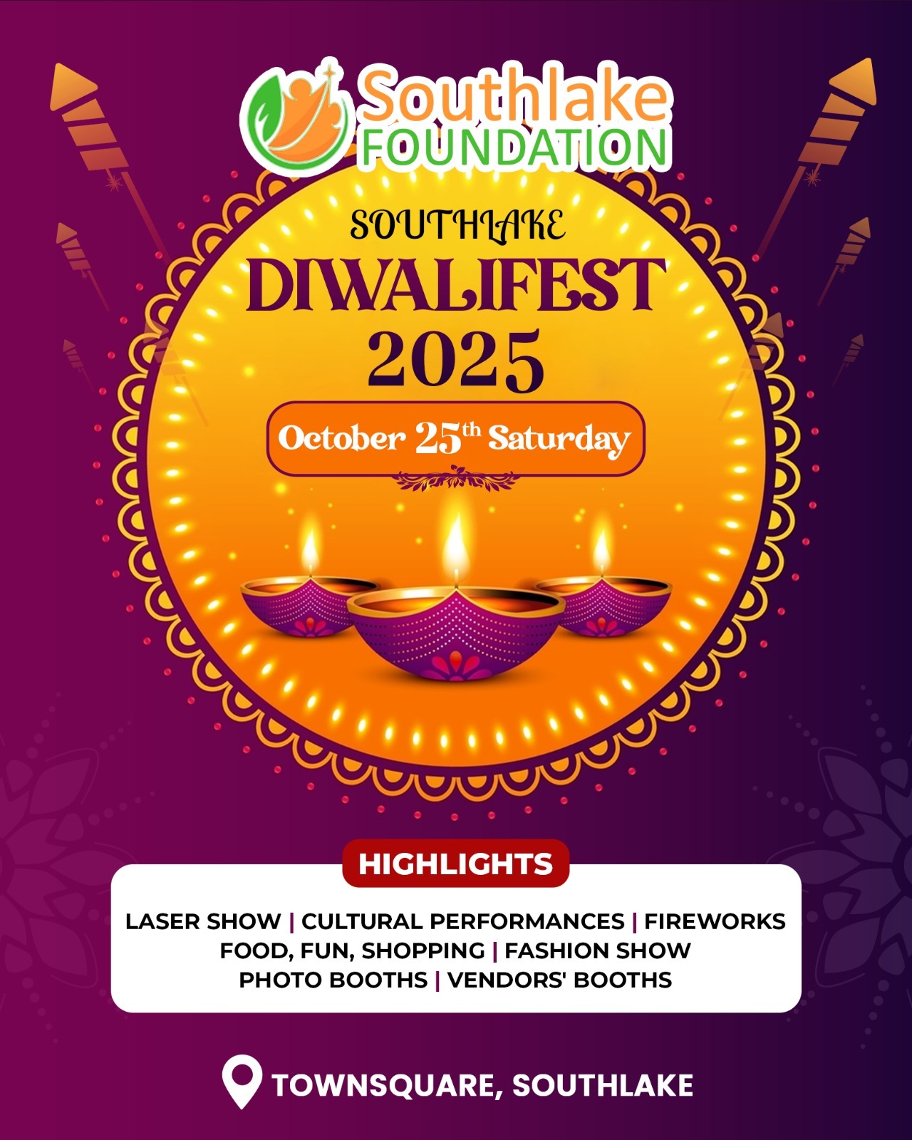 Southlake DiwaliFest 2025: Celebrate the Festival of Lights on Oct 25!