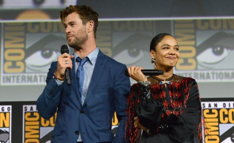 Tessa Thompson Calls Chris Hemsworth ‘Big Infant’ at London Festival