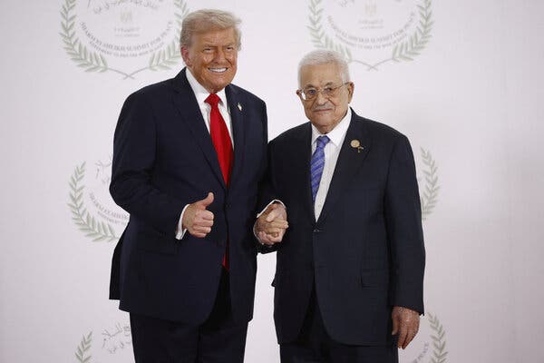 Trump and Abbas Exchange Warm Gestures at Egypt Summit