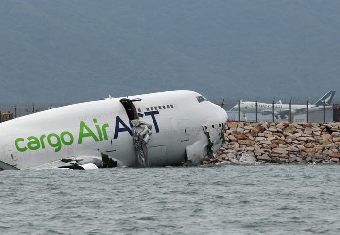 Two Dead as Cargo Plane Crashes into Sea at Hong Kong Airport