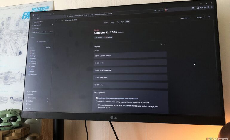 User Ditches Notion for Capacities: A Journey to Simplicity