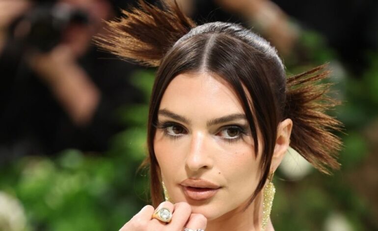 Emily Ratajkowski Sparks Buzz in New Red Lace Lingerie Shoot