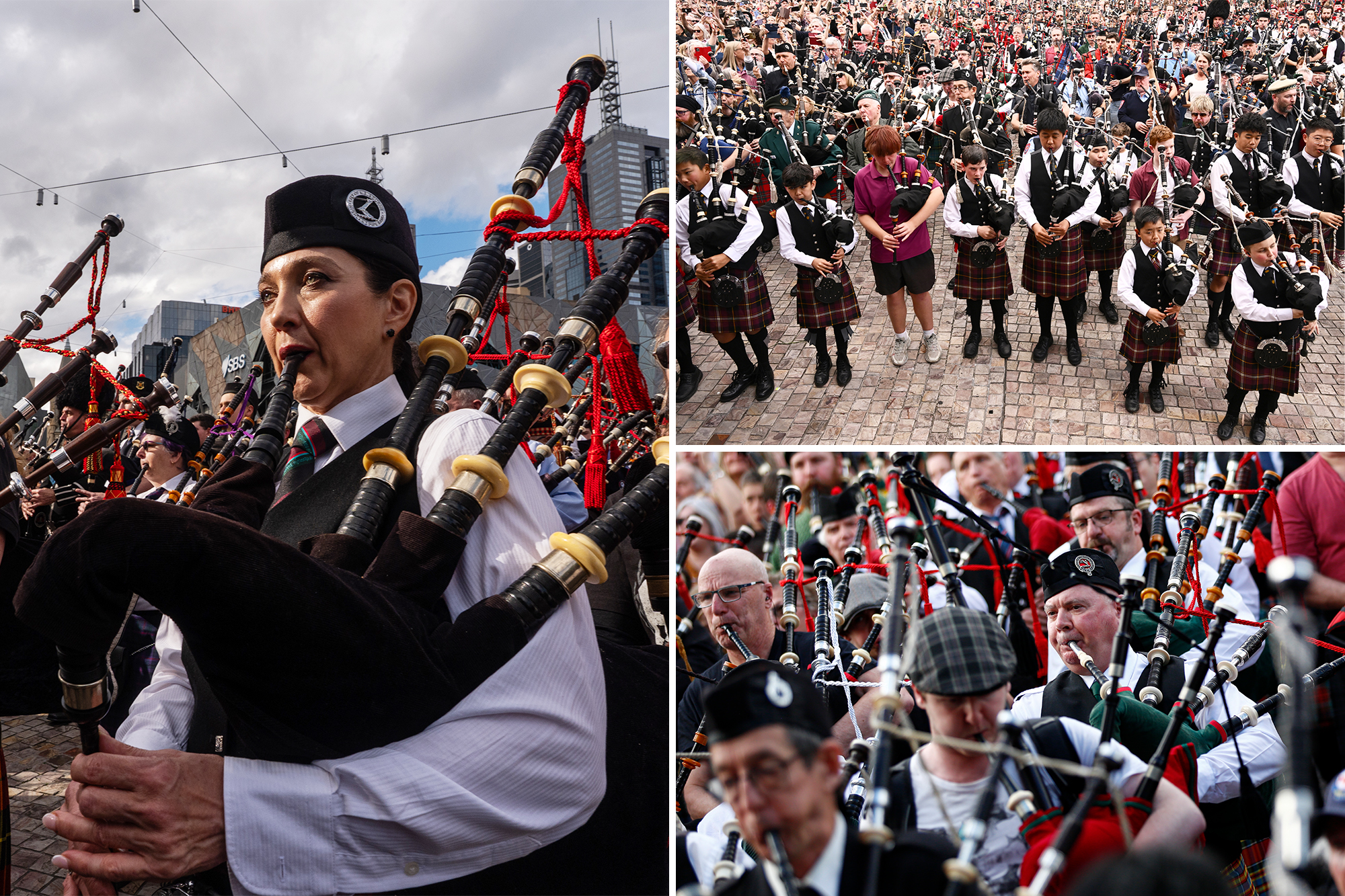 Hundreds of Bagpipers Set New World Record in Melbourne