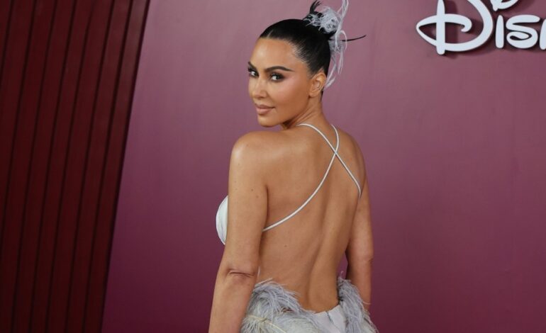 Kim Kardashian Dazzles in Backless Dress at Brazil Event