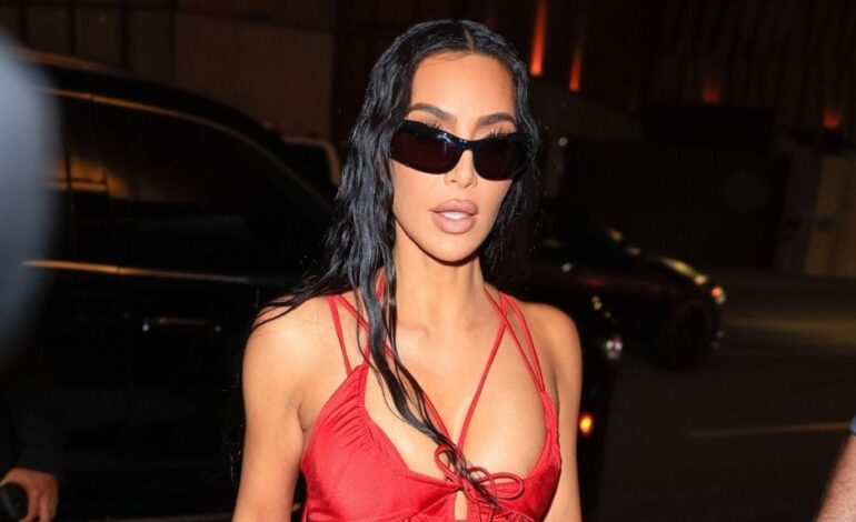 Kim Kardashian Shocks Fans in Stunning Sheer Red Dress Today