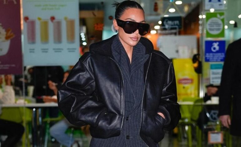 Kim Kardashian Turns Heads in Bold Black Leather Look