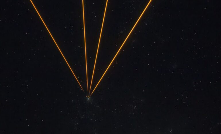 Lasers Illuminate Tarantula Nebula with Advanced Telescope Technology