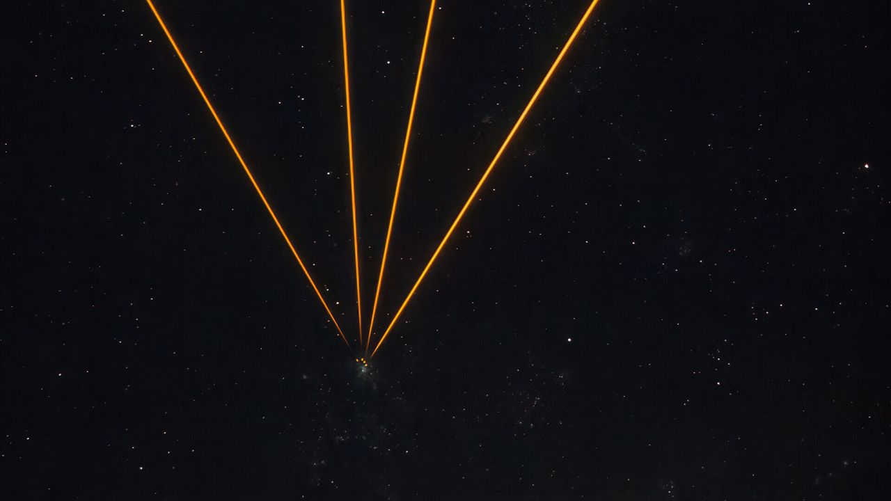 Lasers Illuminate Tarantula Nebula with Advanced Telescope Technology