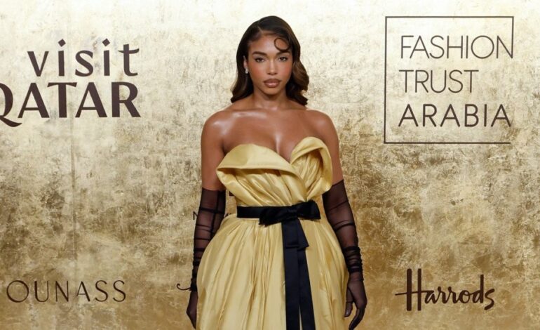 Lori Harvey Dazzles in Thigh-High Slit Dress at Qatar Awards