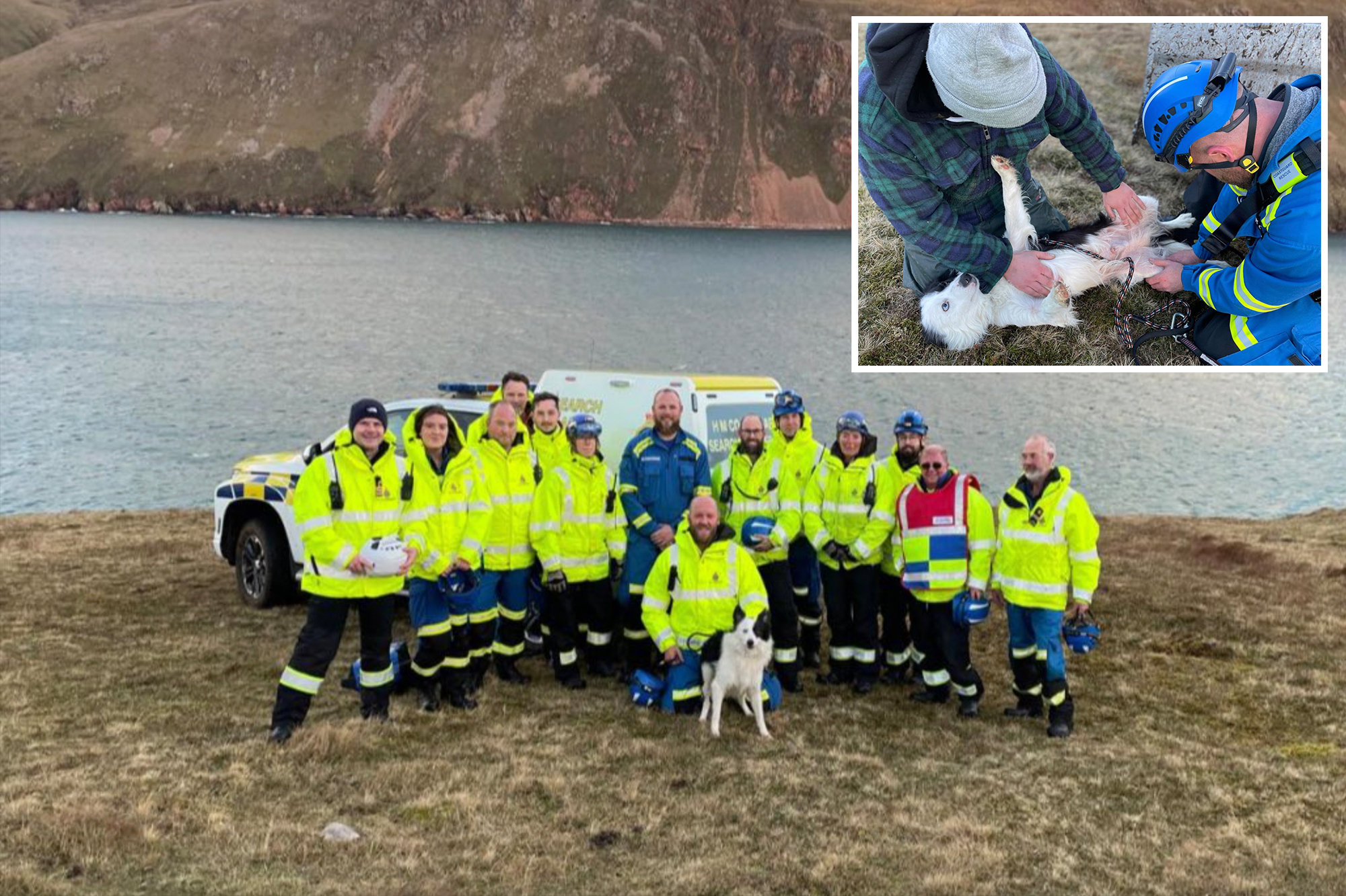 Lucky Collie Rescued After 100-Foot Cliff Plunge in Shetland