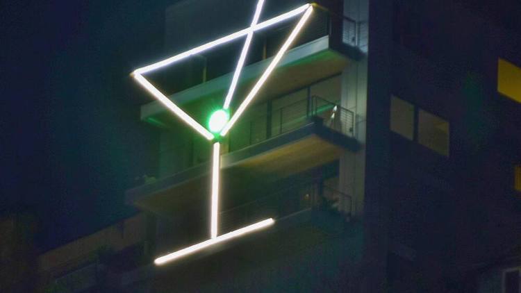 Portland’s Iconic Martini Glass Lights Up for the Holidays