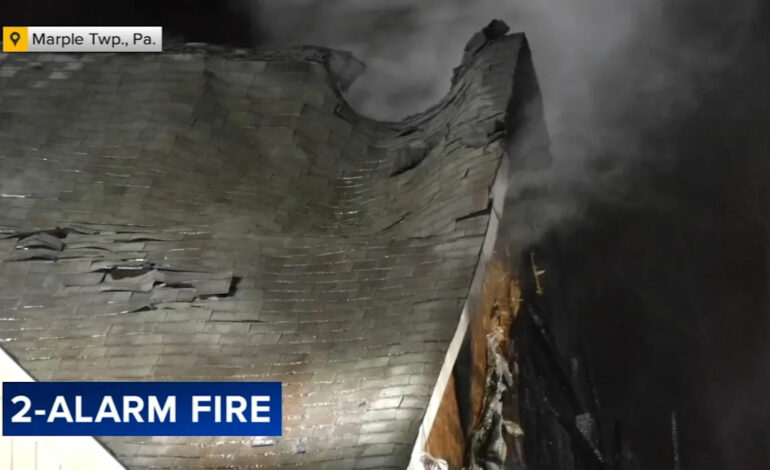 Urgent: Two-Alarms Blaze Destroys Roof in Marple Township Home