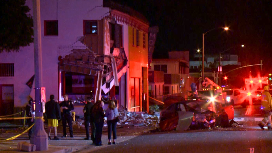 Driver Hospitalized as BMW Crashes into Santa Monica Print Shop