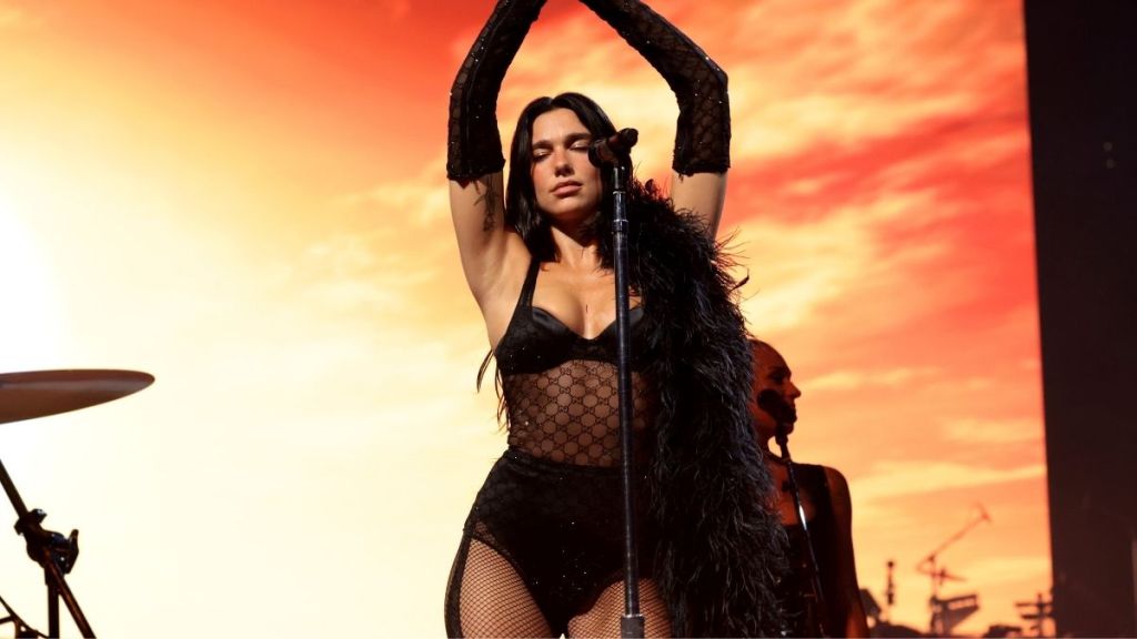 Dua Lipa Celebrates Tour Wrap in Bold Thong-Baring Minidress