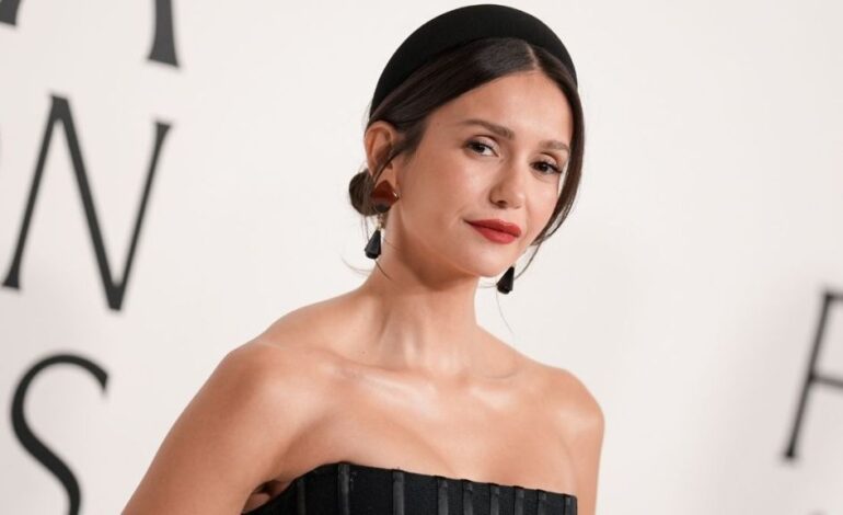 Nina Dobrev Stuns in Striped Bikini During Thanksgiving Getaway