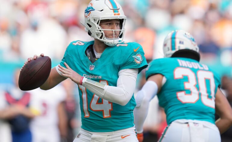 Rookie Ewers Leads Dolphins to 20-17 Victory Over Bucs